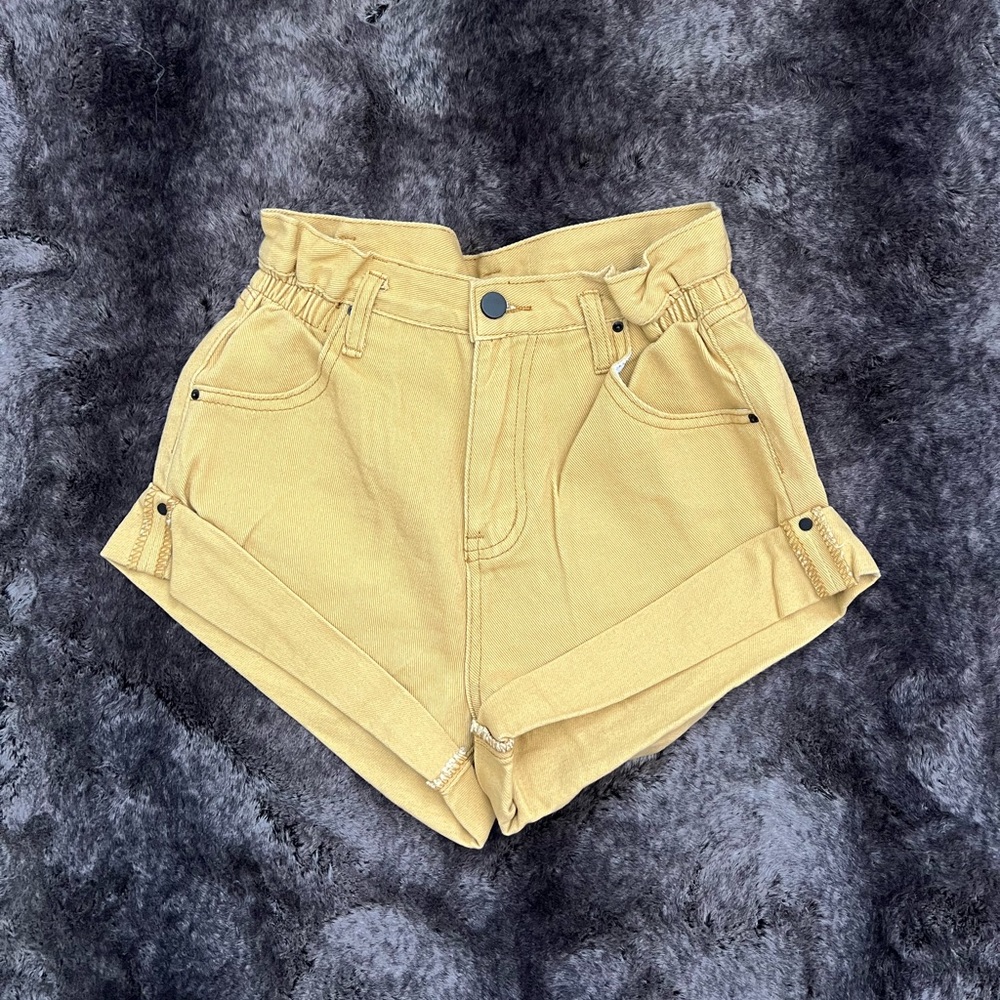 💛 Buy Two, Get One 💛 Mustard Denim Shorts